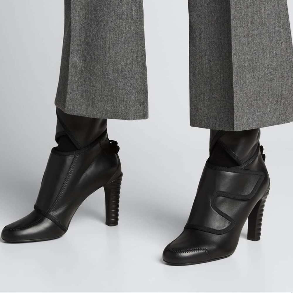 FENDI Promenade Stretch Leather Multi-Strap Moto Boots